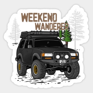 Toyota Land Cruiser Weekend Wanderer - Black Toyota Land Cruiser for Outdoor Enthusiasts Sticker